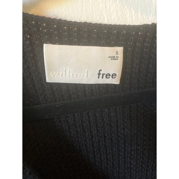 Wilfred ARITZIA Wolter Sweater Black Merino Wool Size Small S TOUCHABLE TEXTURE - Picture 2 of 5